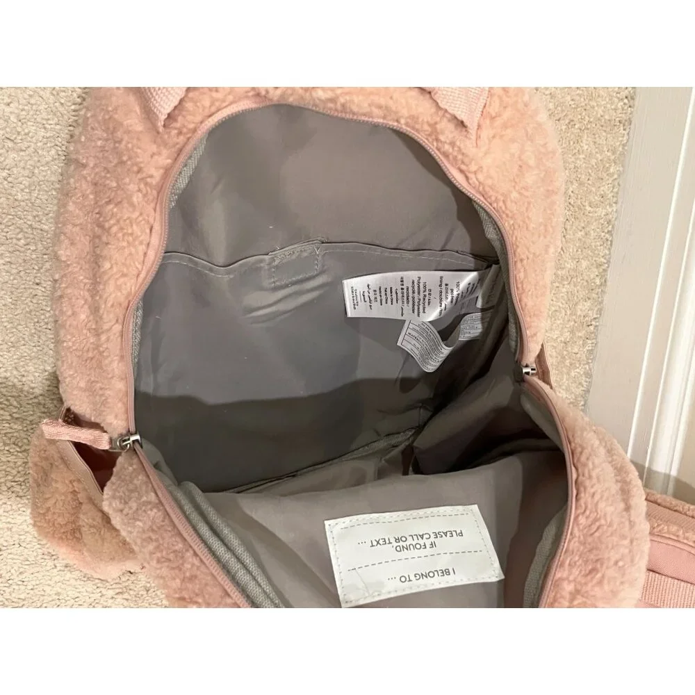 NWOT Pottery Barn Kids Mackenzie Blush Pink Sherpa‎ Small Backpack & Lunch Box